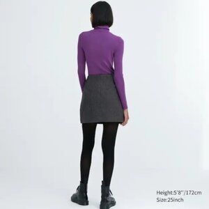 Wool Blend Pocketed Mini Skirt